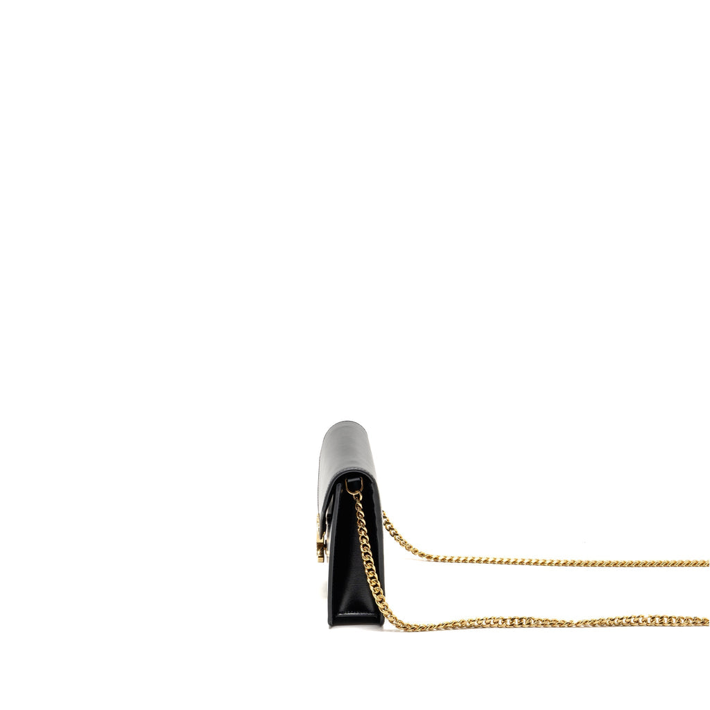 CELINE WALLET ON CHAIN MARGO CALFSKIN BLACK GHW