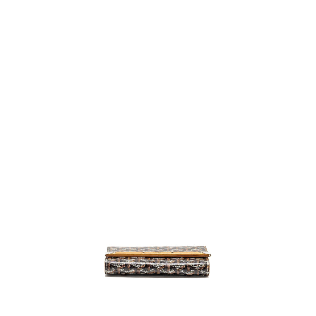 GOYARD MONTE CARLO MINI CASE WITH STRAP GOYARDINE CANVAS/LEATHER BLACK/BROWN SHW