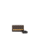 GOYARD MONTE CARLO MINI CASE WITH STRAP GOYARDINE CANVAS/LEATHER BLACK/BROWN SHW