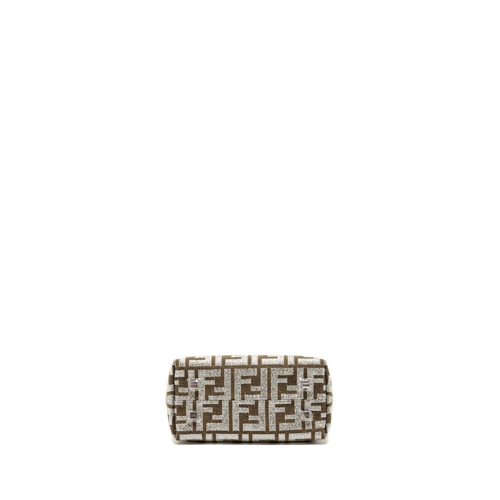 FENDI MINI BY THE WAY WITH HANDLE JACQUARD FF CANVAS/CALFSKIN SILVER/BROWN SHW