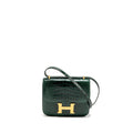 HERMES MINI CONSTANCE SHINY ALLIGATOR MISSISSIPPIENSIS VERT FONCE GHW