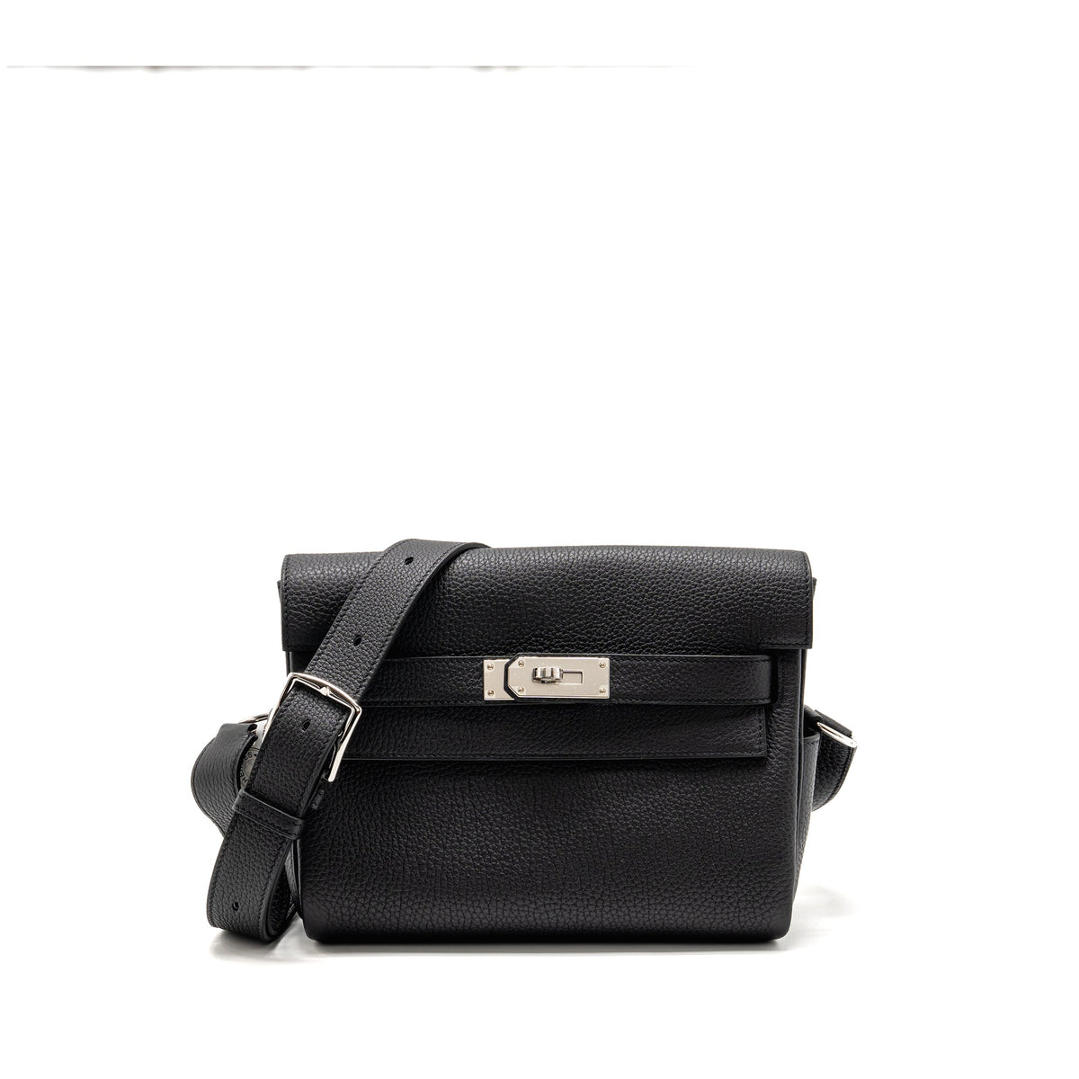 Hermes Kelly Messenger PM Bag Togo Black SHW