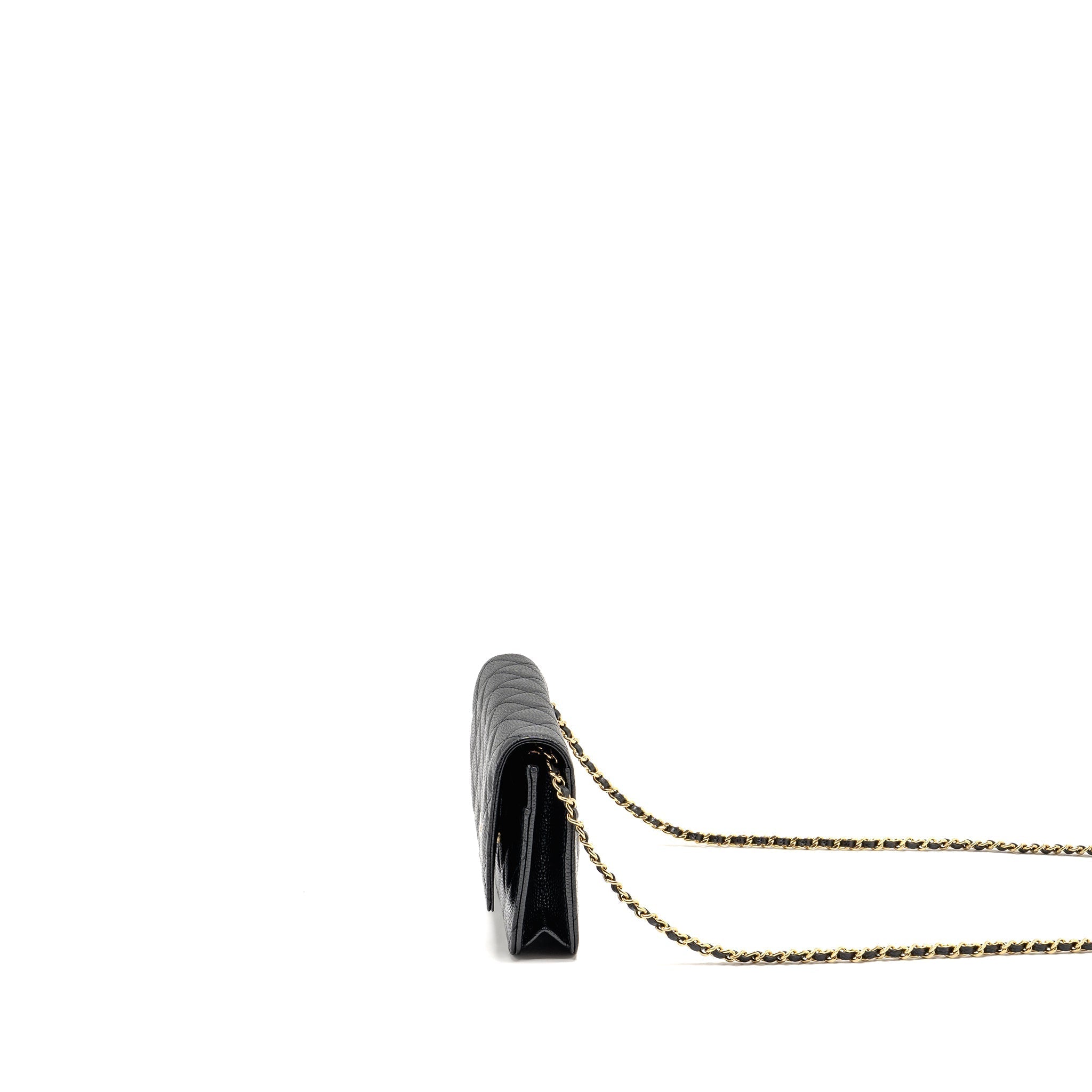 CHANEL CLASSIC WALLET ON CHAIN CAVIAR BLACK GHW(MICROCHIP)