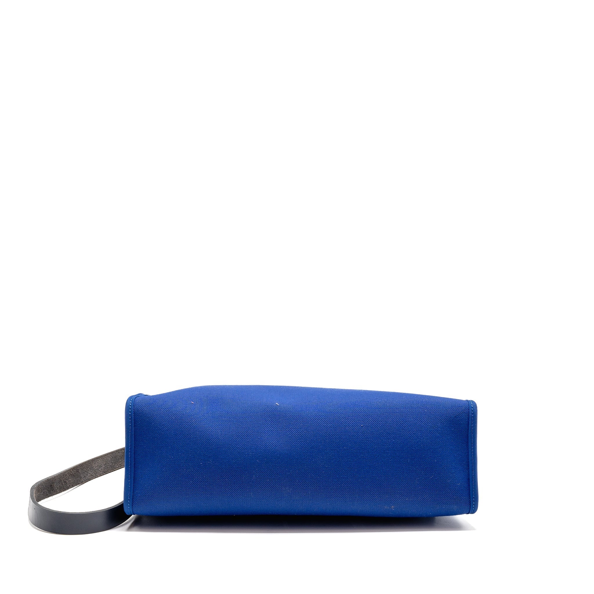 HERMES HERBAG 31 ZIP BAG CANVAS/HUNTER LEATHER BLEU ELECTRIQUE/BLEU INDIGO SHW