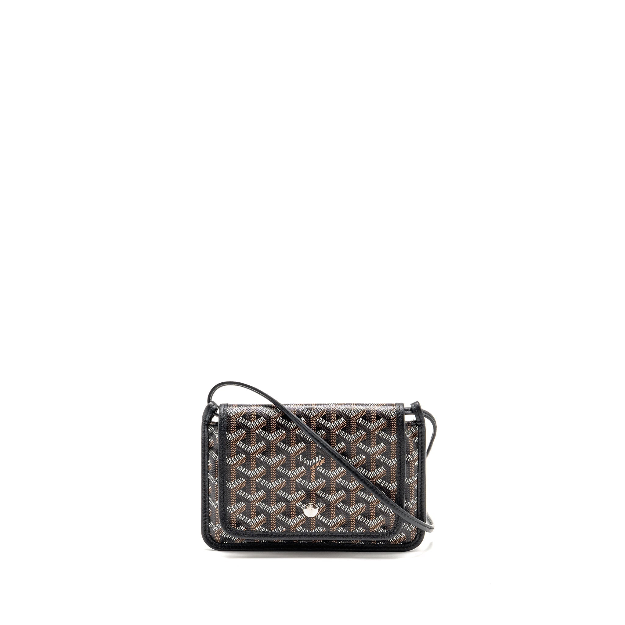 GOYARD PLUMET POCKET POCHETTE GOYARDINE CANVAS/LEATHER BLACK SHW