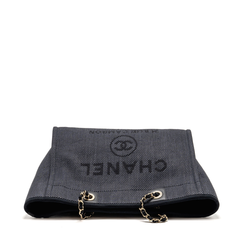 Chanel Deauville tote fabric black LGHW