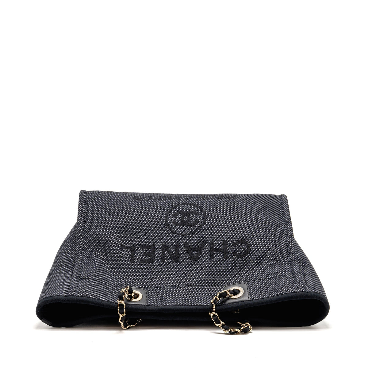 Chanel Deauville tote fabric black LGHW