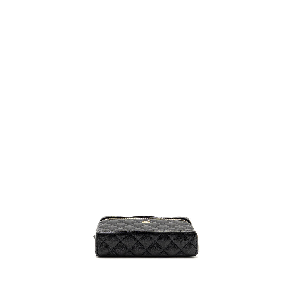 CHANEL 25P CC TOP HANDLE VANITY BAG CAVIAR BLACK LGHW (MICROCHIP)