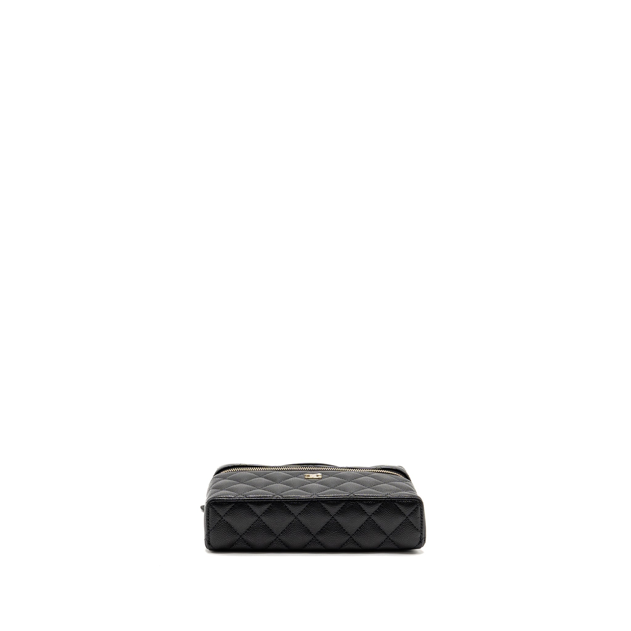 CHANEL 25P CC TOP HANDLE VANITY BAG CAVIAR BLACK LGHW (MICROCHIP)