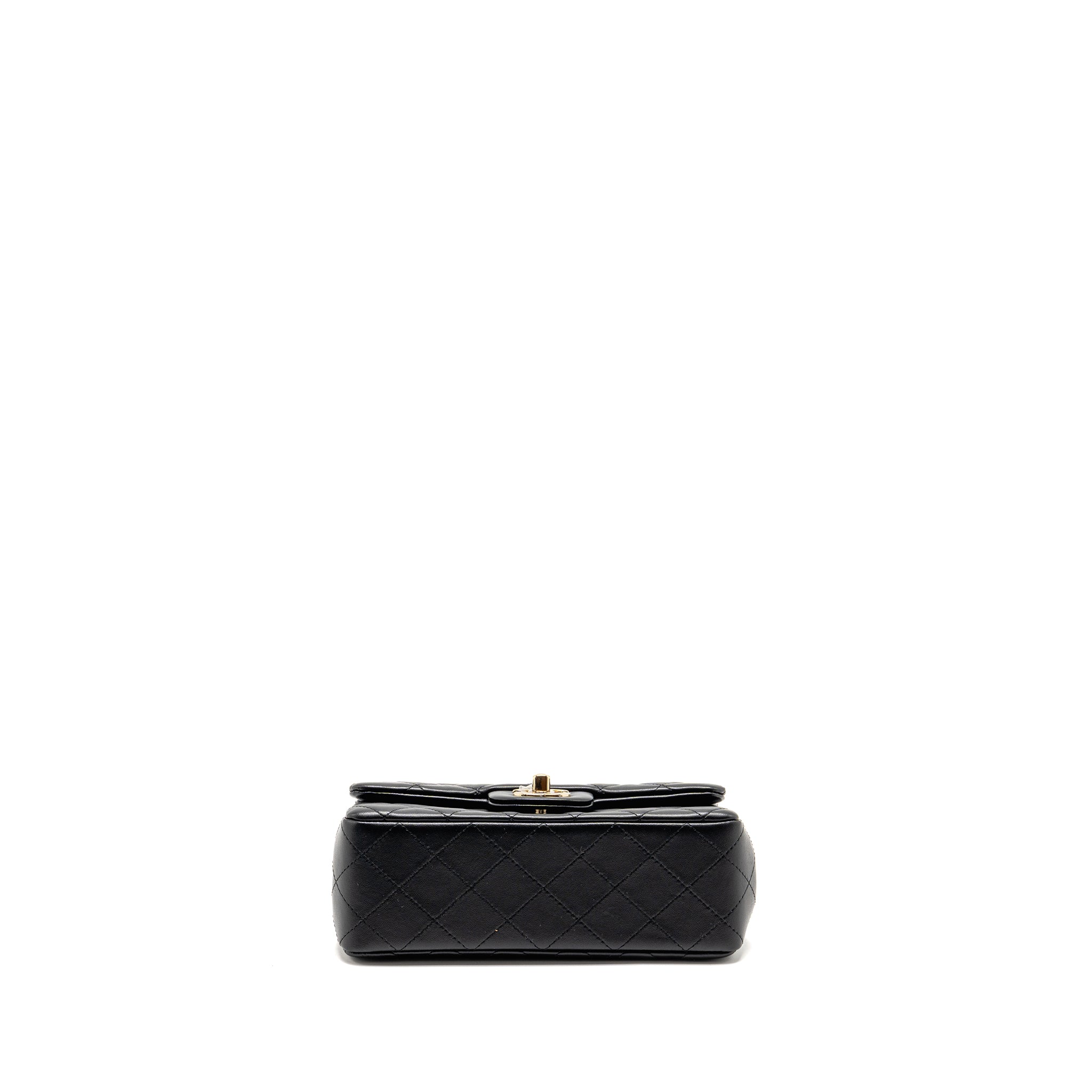 CHANEL MINIRECTANGULAR FLAP BAG LAMBSKIN BLACK LGHW (MICROCHIP)