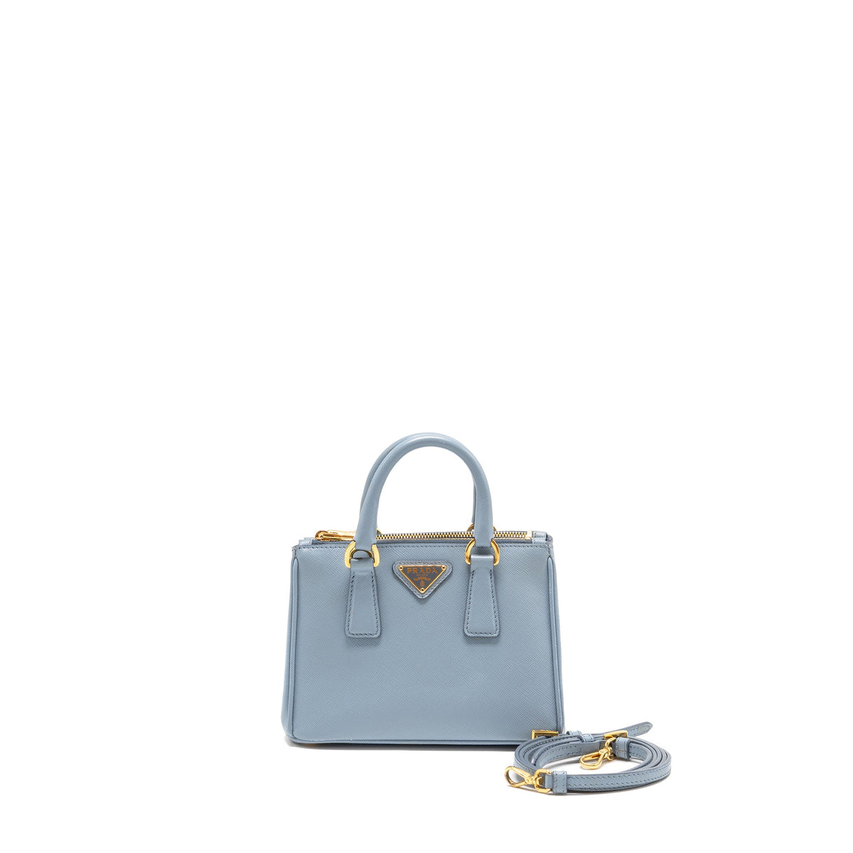 Prada Galleria Saffiano Mini Tote Bag leather light blue GHW
