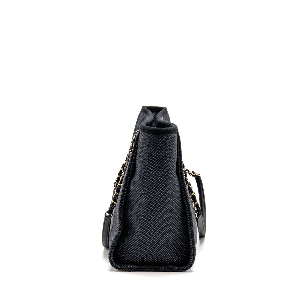 Chanel Deauville tote fabric black LGHW