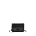 CHANEL BOY WALLET ON CHAIN CALFSKIN BLACK WITH BLACK HARDWARE
