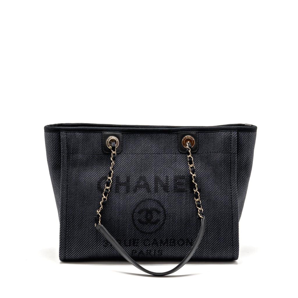 Chanel Deauville tote fabric black LGHW