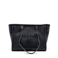 Chanel Deauville tote fabric black LGHW