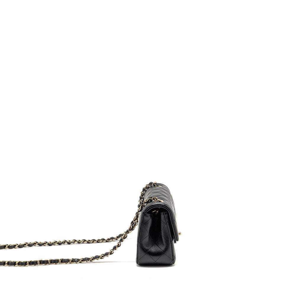 CHANEL MINIRECTANGULAR FLAP BAG LAMBSKIN BLACK LGHW (MICROCHIP)
