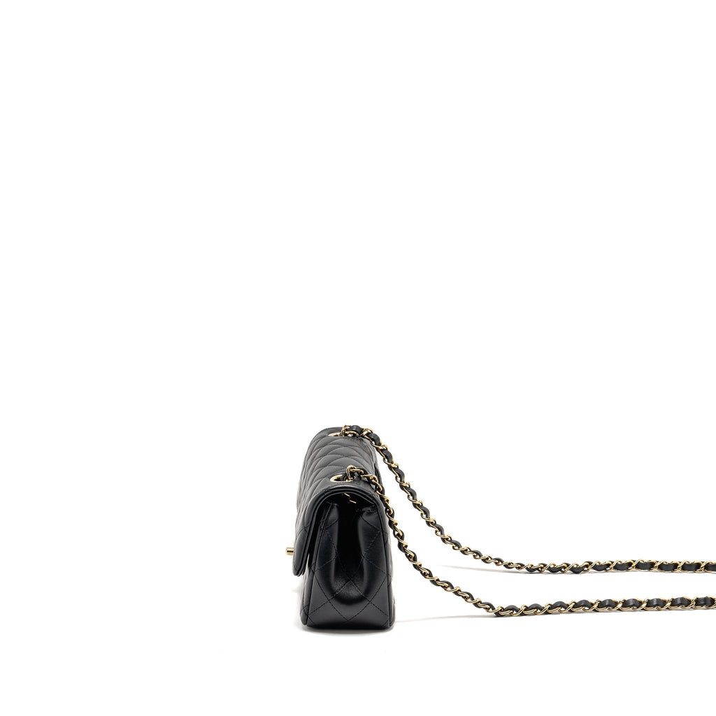 CHANEL MINIRECTANGULAR FLAP BAG LAMBSKIN BLACK LGHW (MICROCHIP)