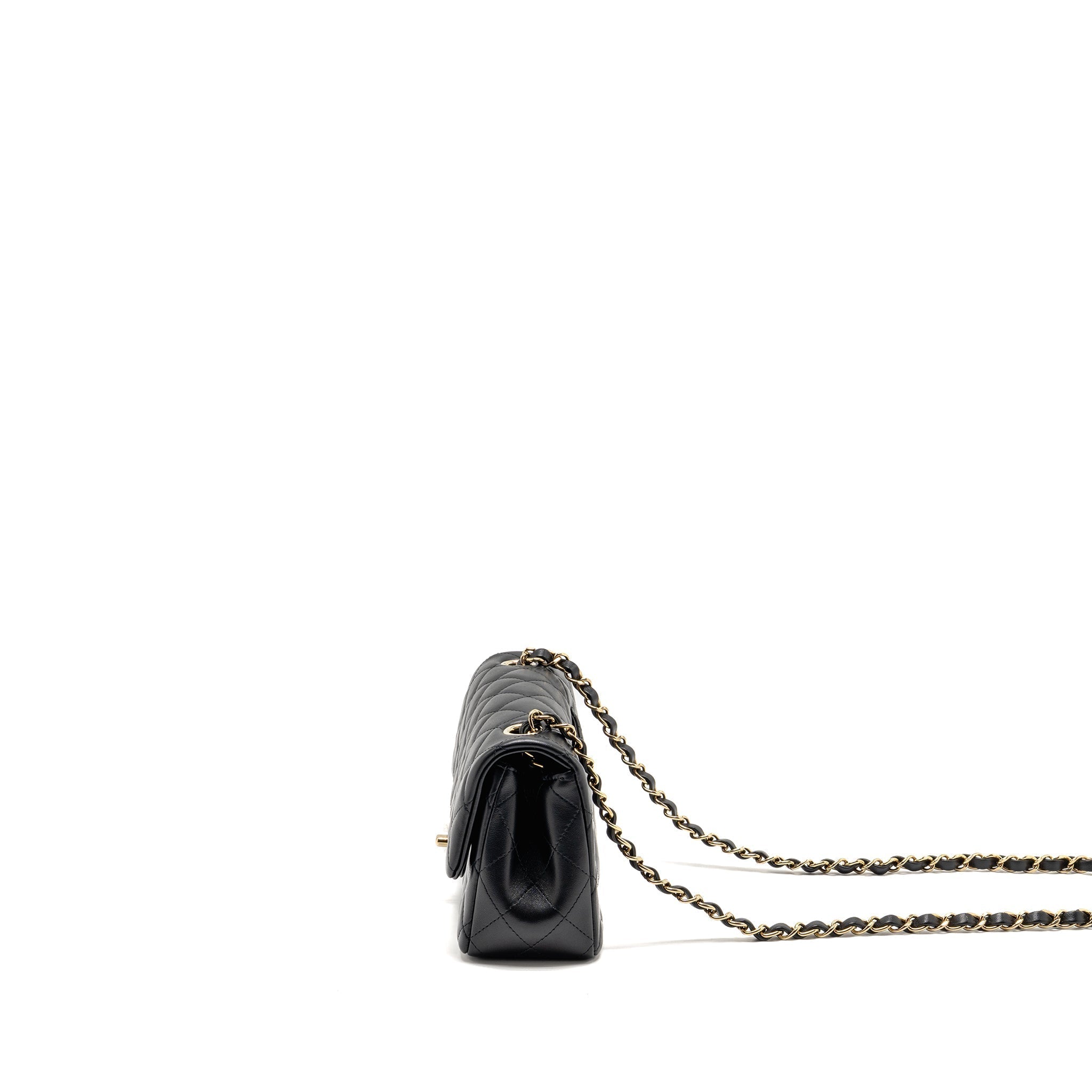 CHANEL MINIRECTANGULAR FLAP BAG LAMBSKIN BLACK LGHW (MICROCHIP)