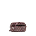 GOYARD CAP-VERT PM BAG GOYARDINE CANVAS/CERVON CALFSKIN BURGUNDY SHW