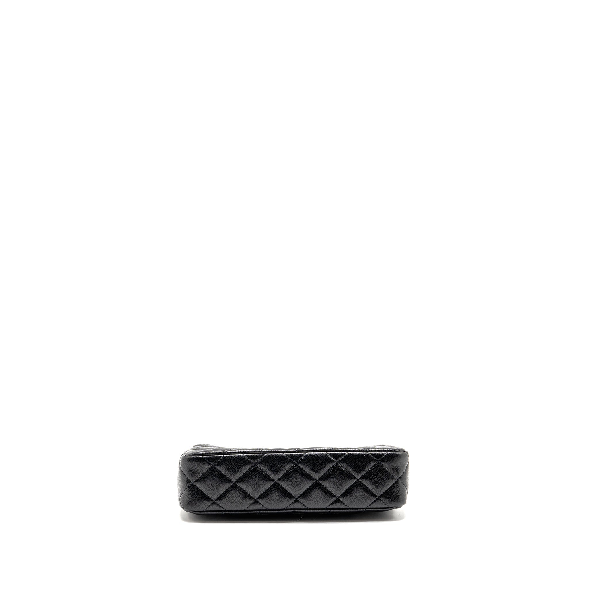 CHANEL 25A ZIP CLUTCH WITH CHAIN CAVIAR BLACK LGHW (MICROCHIP)