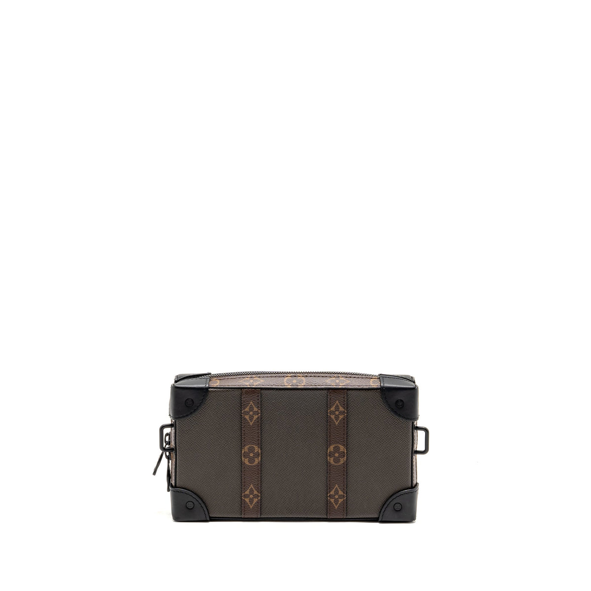 LOUIS VUITTON SOFT TRUNK WALLET TAIGA / MONOGRAM CANVAS KHAKI GREEN BLACK HARDWARE