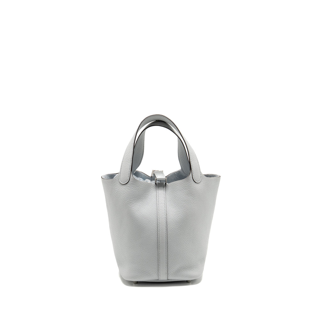 HERMES PICOTIN 18 LOCK BAG CLEMENCE BLEU PALE SHW