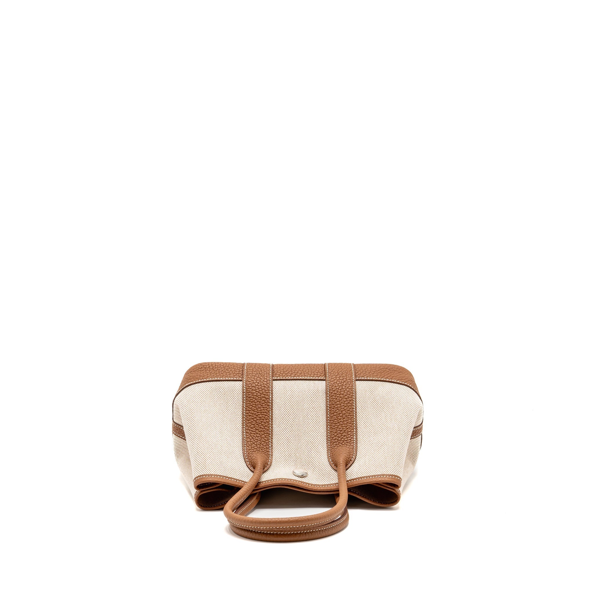 HERMES NEO GARDEN PARTY 23 CANVAS/NEGONDA ECRU-BEIGE/GOLD SHW