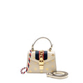 GUCCI MINI SYLVIE BEE STAR TOP HANDLE CALFSKIN WHITE/MULTICOLOUR GHW