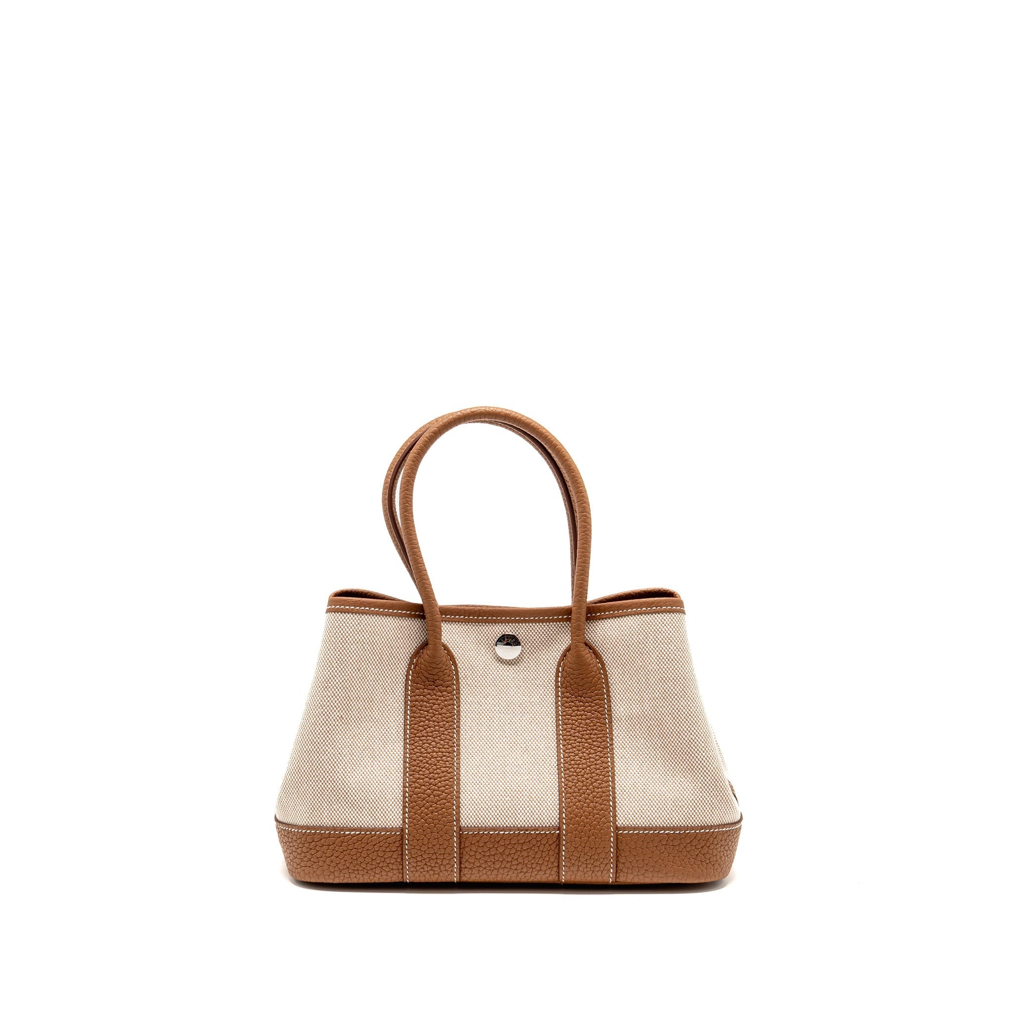 HERMES NEO GARDEN PARTY 23 CANVAS/NEGONDA ECRU-BEIGE/GOLD SHW