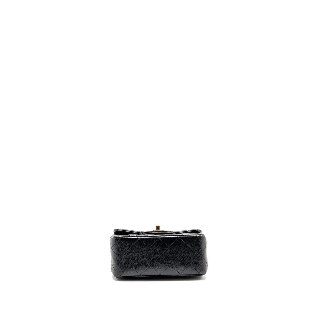 CHANEL MINI SQUARE FLAP BAG CAVIAR BLACK LGHW