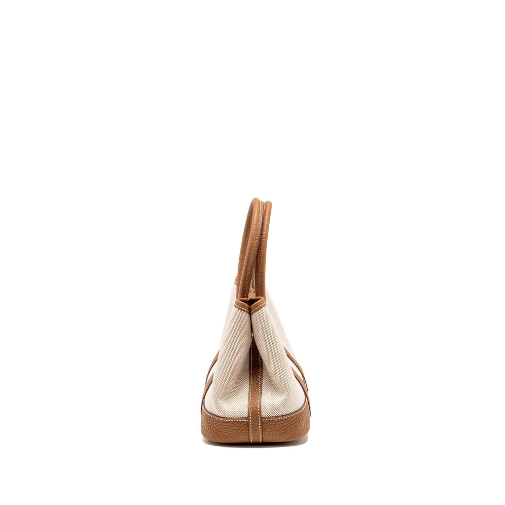 HERMES NEO GARDEN PARTY 23 CANVAS/NEGONDA ECRU-BEIGE/GOLD SHW