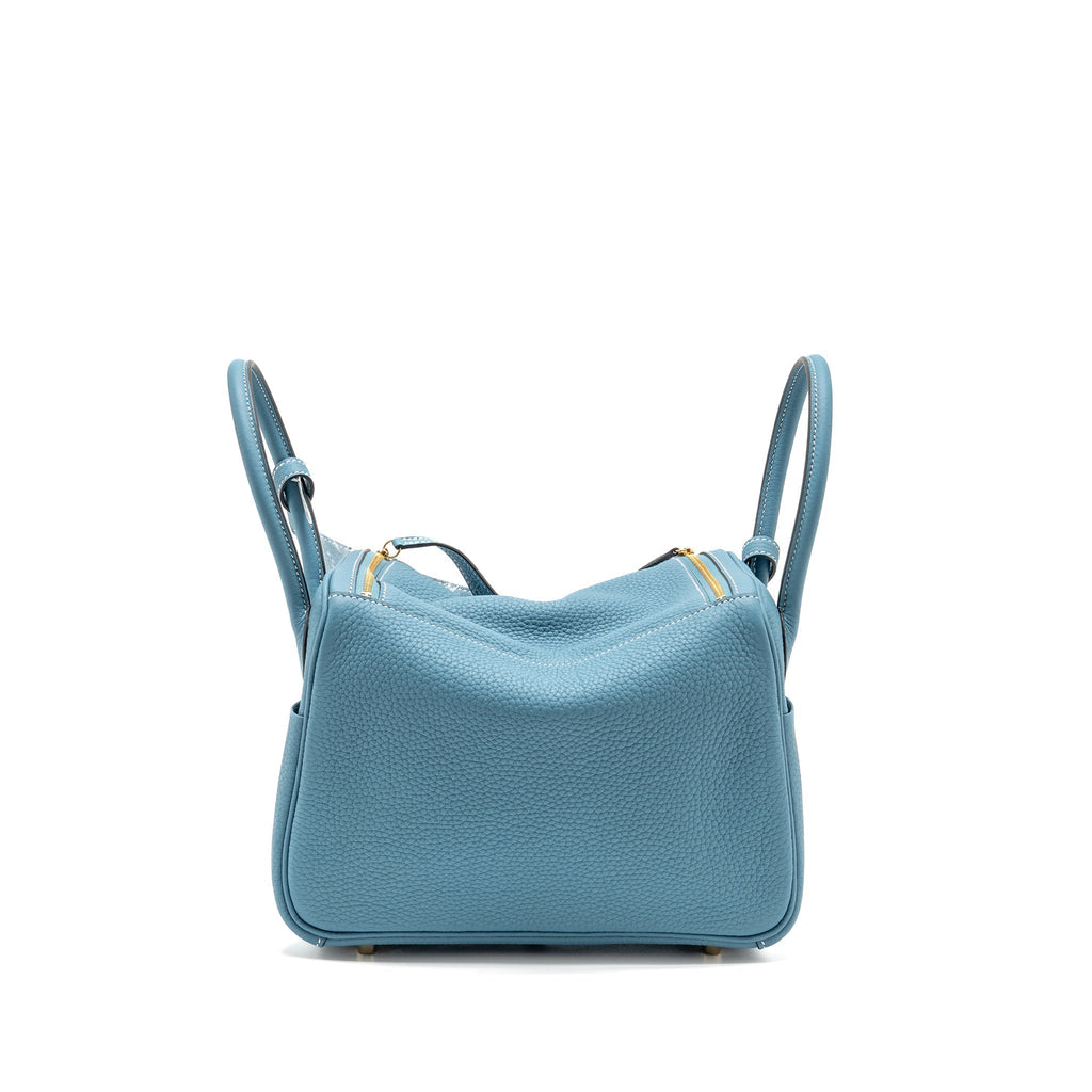 HERMES LINDY 26 CLEMENCE NEW BLUE JEAN GHW