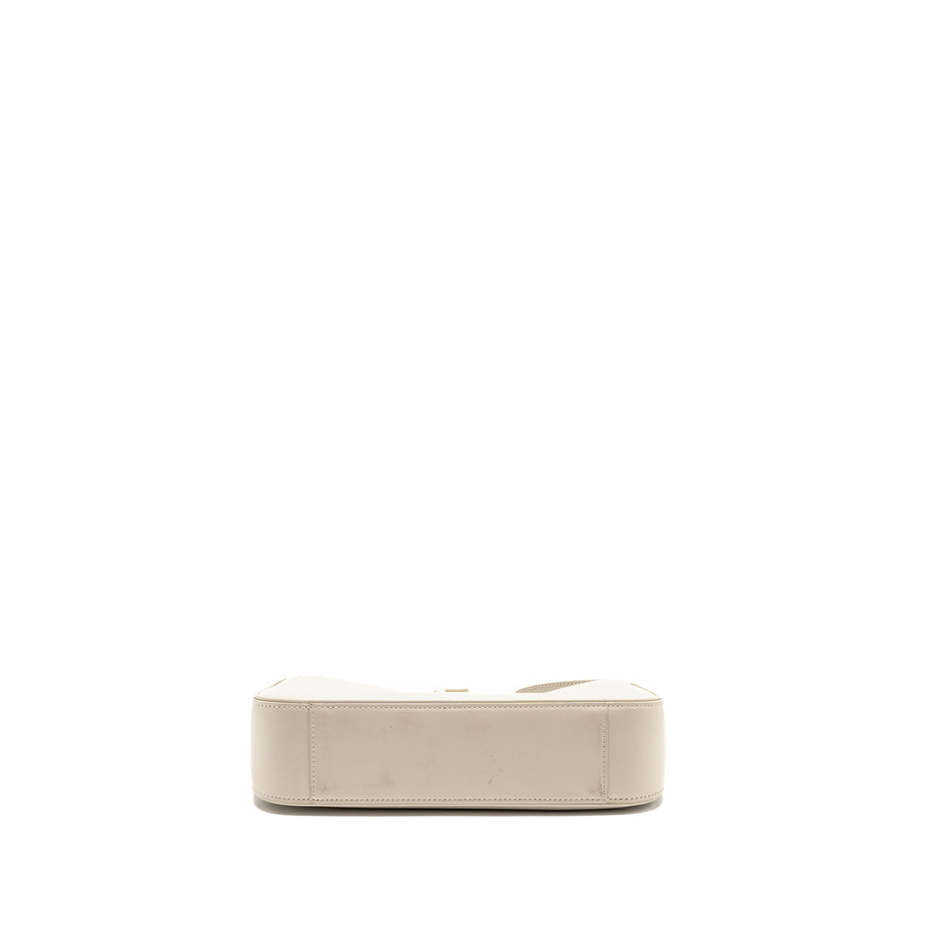 SAINT LAURENT LE 5 A 7 HOBO CALFSKIN BLANC VINTAGE GHW