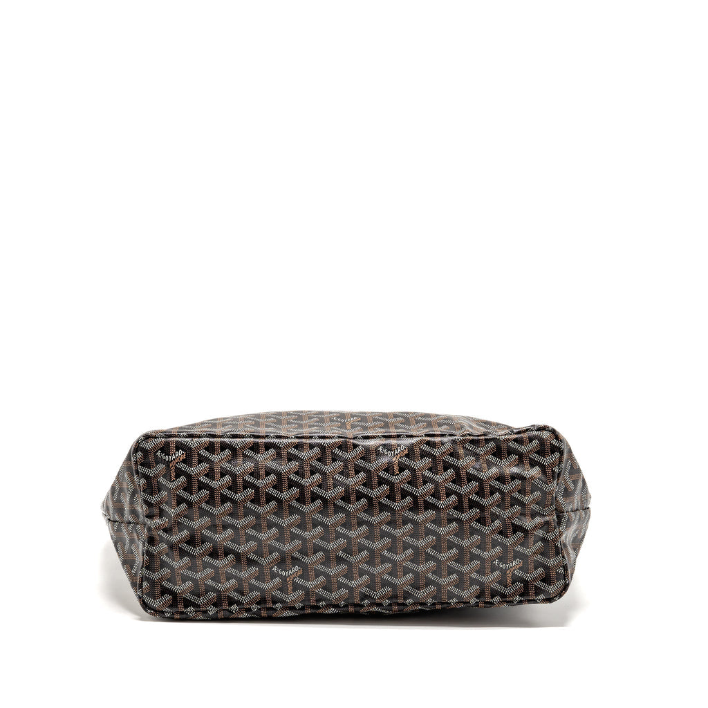 GOYARD SAINT LOUIS PM GOYARDINE CANVAS/CHEVROCHES CALFSKIN BLACK/TAN SHW
