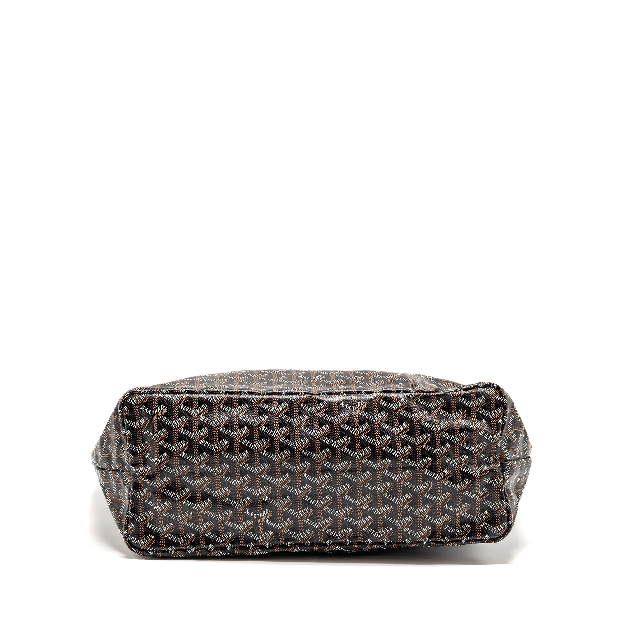 GOYARD SAINT LOUIS PM GOYARDINE CANVAS/CHEVROCHES CALFSKIN BLACK/TAN SHW