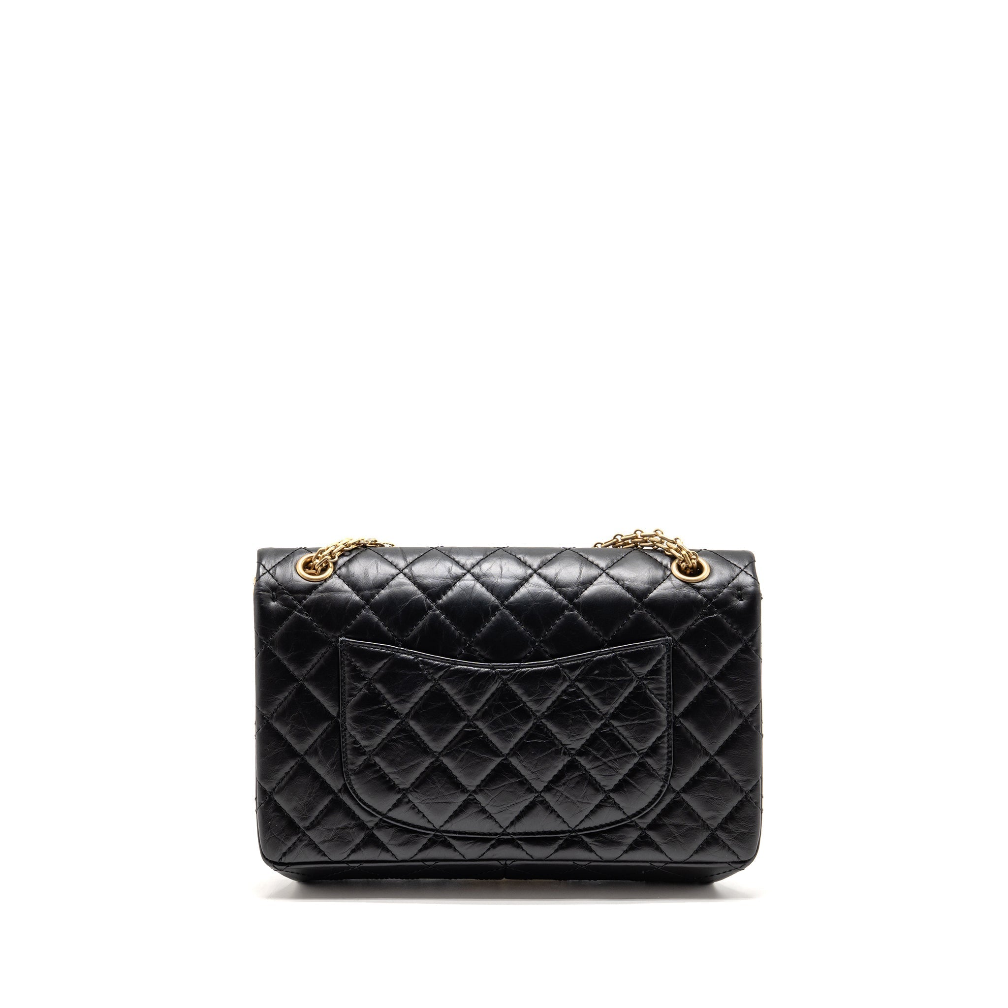 CHANEL LARGE 2.55 REISSUE FLAP BAG AGED CALFSKIN BLACK GHW