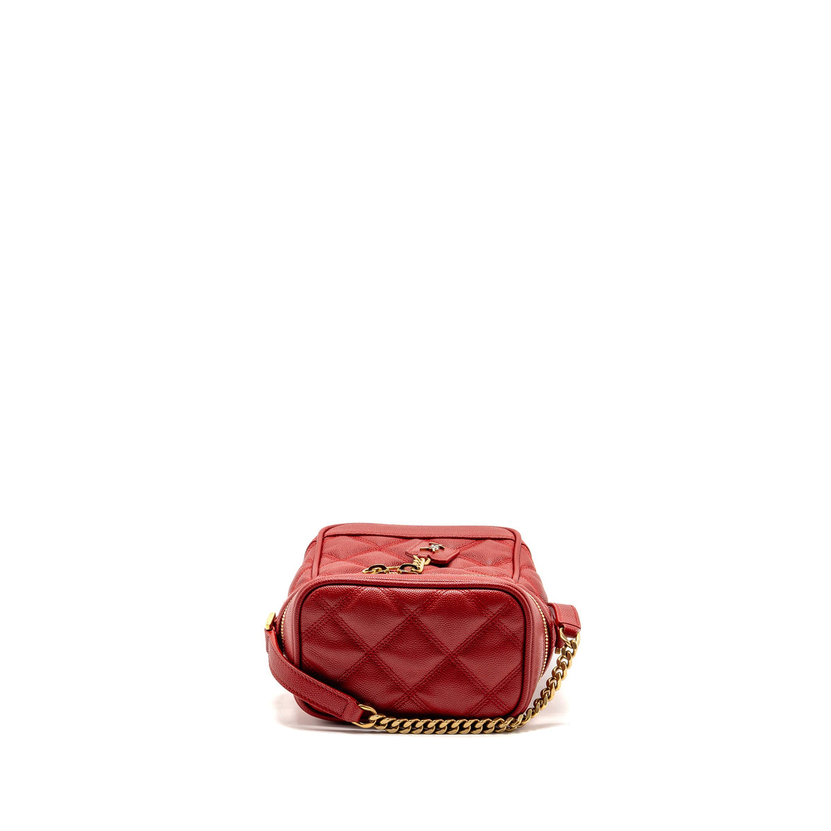 Saint laurent/YSL Paris 80’s quilted vanity crossbody bag calfskin red GHW