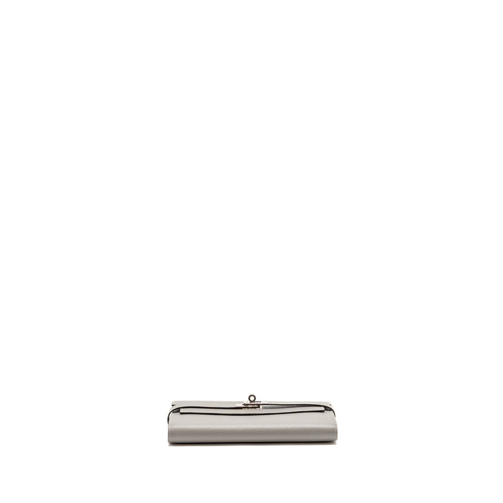 HERMES KELLY CLASSIC LONG WALLET EPSOM GREY SHW