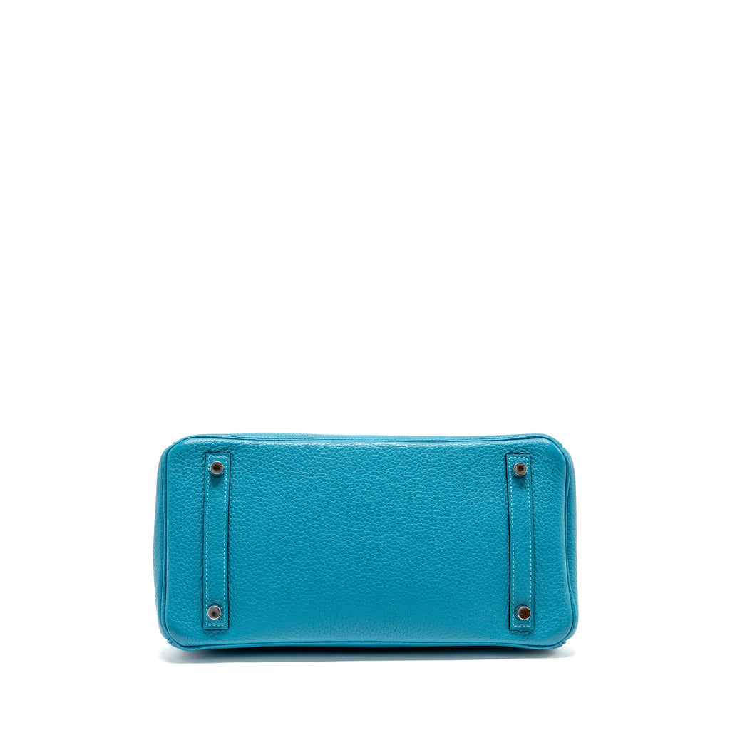 Hermes Birkin 30 Clemence Blue Paon SHW