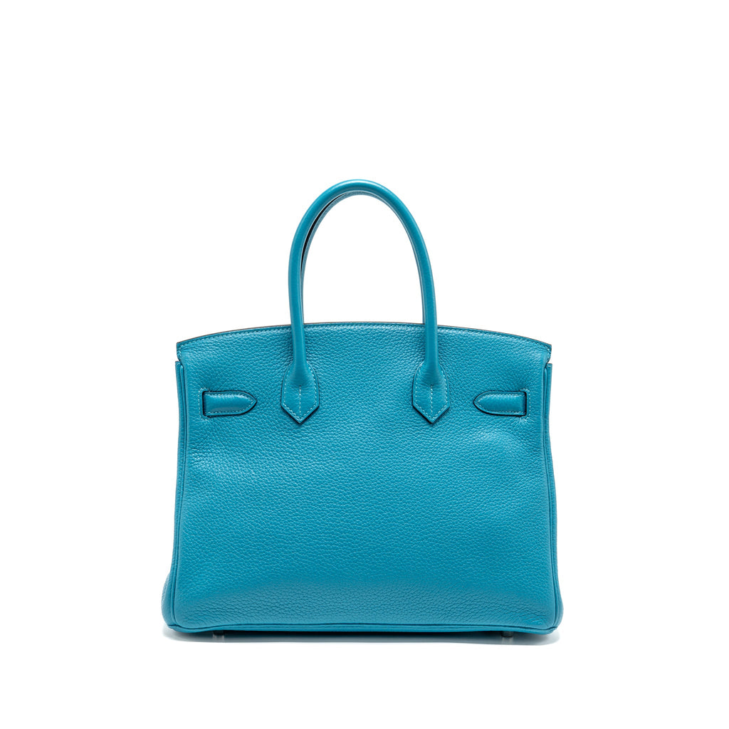 Hermes Birkin 30 Clemence Blue Paon SHW