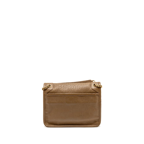 SAINT LAURENT/YSL NIKI BABY GRAINED LAMBSKIN DARK CORK GHW