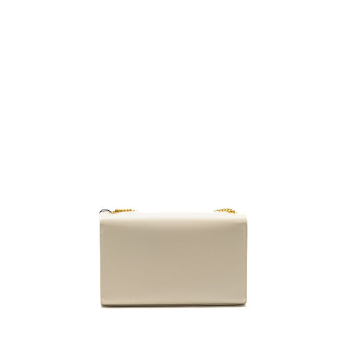 SAINT LAURENT/YSL MEDIUM KATE BAG GRAINED CALFSKIN WHITE GHW
