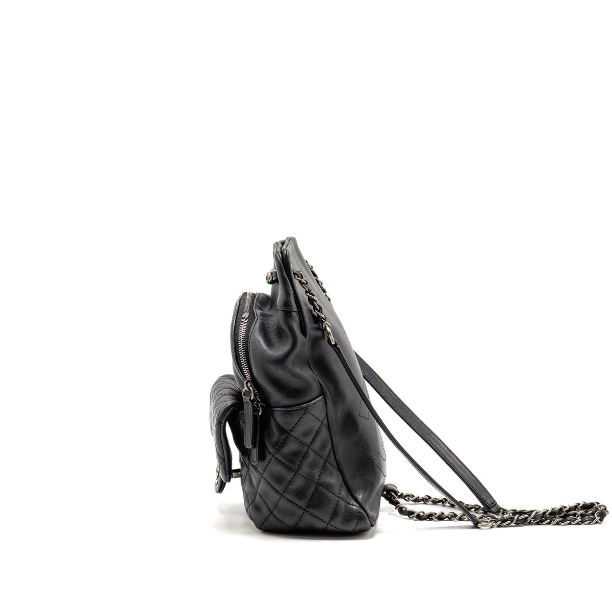 Chanel 15B CC Flap Backpack Calfskin Black Ruthenium Hardware