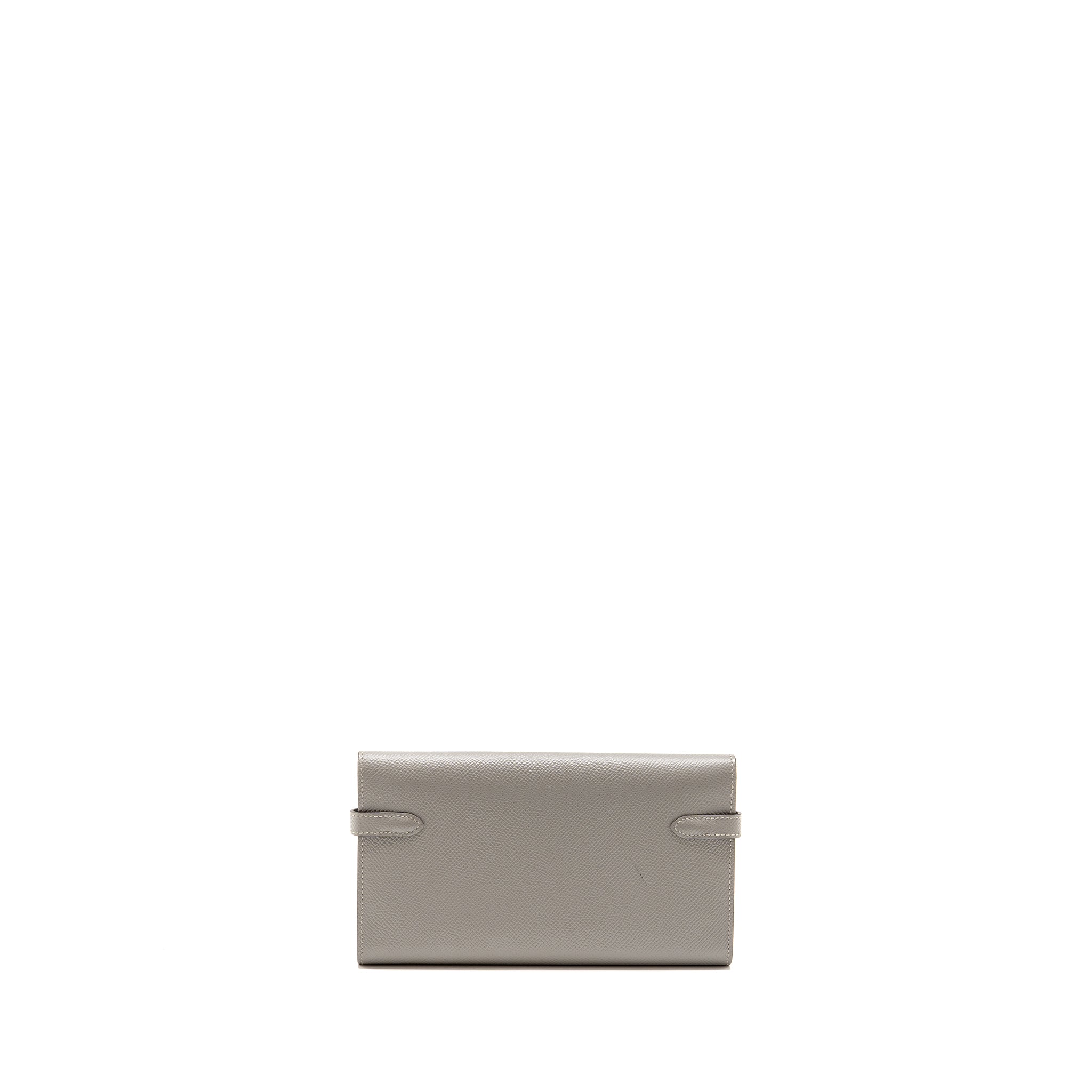 HERMES KELLY CLASSIC LONG WALLET EPSOM GREY SHW