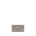 HERMES KELLY CLASSIC LONG WALLET EPSOM GREY SHW