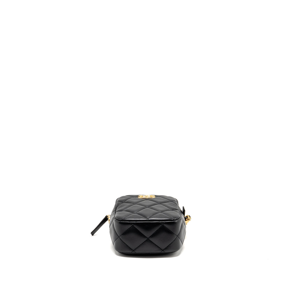 CHANEL 22C MY PERFECT MINI CAMERA CASE WITH CHAIN LAMBSKIN BLACK GHW (MICROCHIP)