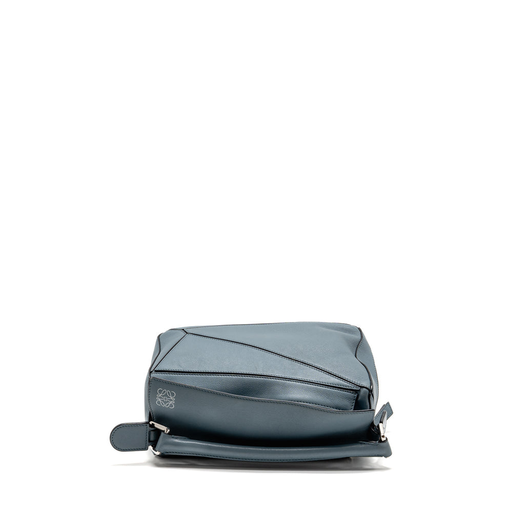 Loewe Small Puzzle Bag Calfskin Stone Blue SHW