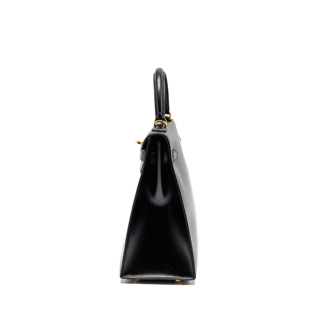 HERMES VINTAGE KELLY 32 BOX BLACK GHW