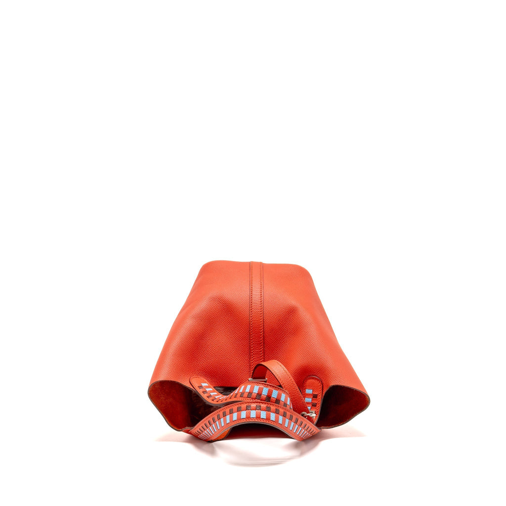 HERMES PICOTIN 18 LOCK BAG EPSOM RED WITH MULTICOLOUR HANDLE SHW