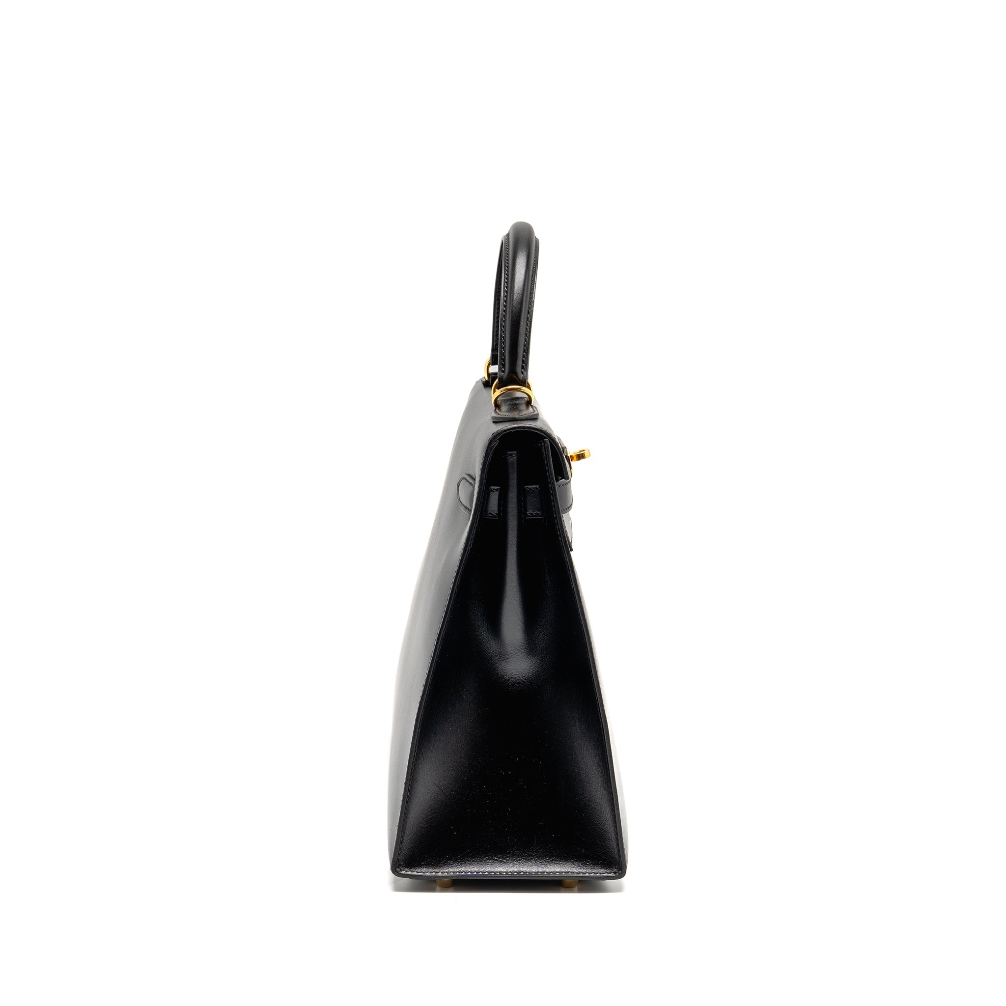 HERMES VINTAGE KELLY 32 BOX BLACK GHW